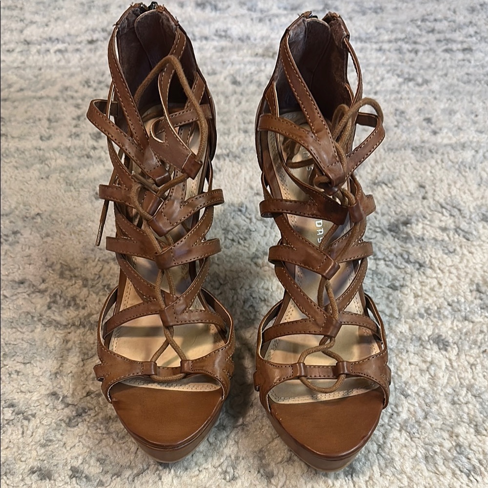 Brown Strappy Women's Heels